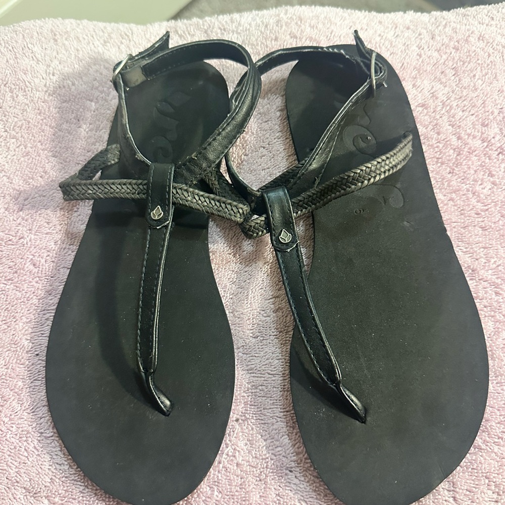 Reef Black Braided Sandals